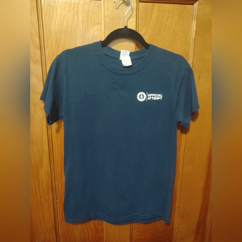 Gildan Size S Navy blue Guinness World Record Official Attempt T-shirt